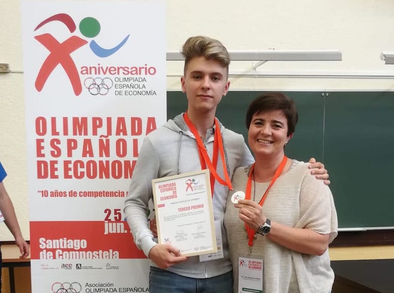 Jorge González, alumno de Bachillerato, tercer finalista en las X Olimpiadas Nacionales de Economía