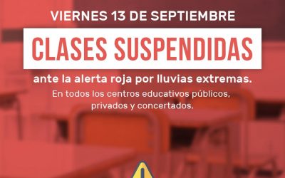 Suspensión de las clases el viernes 13 de septiembre