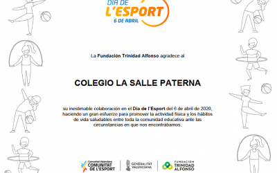 Diploma al Colegio La Salle de Paterna por su participación en el Día de Deporte
