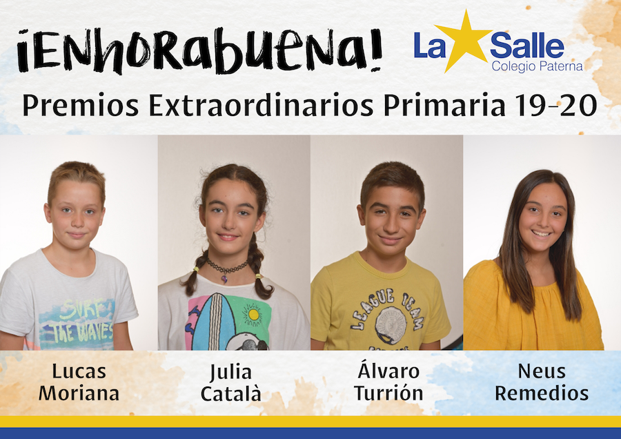 Premios Extraordinarios al rendimiento académico de Educación Primaria 2019-2020