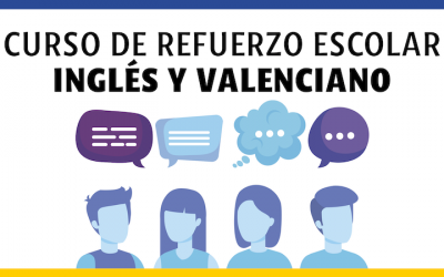 Nuevos cursos de refuerzo escolar de inglés y valenciano para alumnado de ESO y Bachillerato