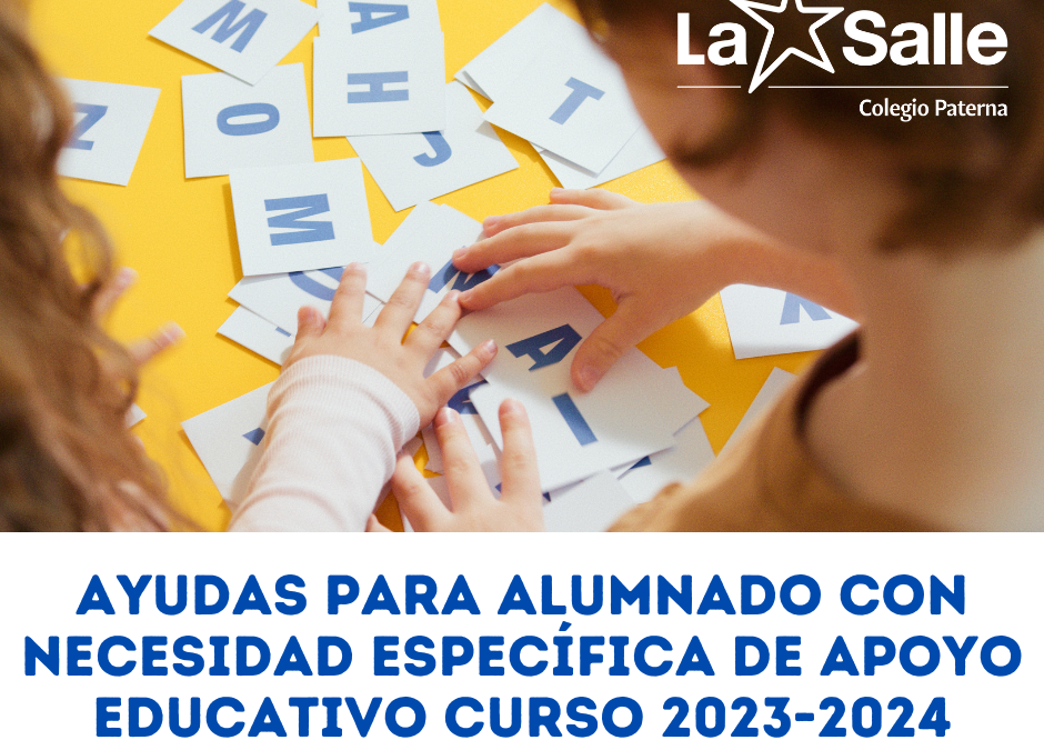 Ayudas para  alumnado con necesidad específica de apoyo educativo curso 2023-2024