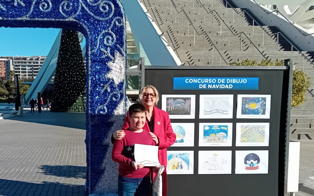 Diego Alfonso, alumno de 3º de Primaria, finalista en el concurso de felicitaciones navideñas de la Ciutat de les Artes y les Ciències