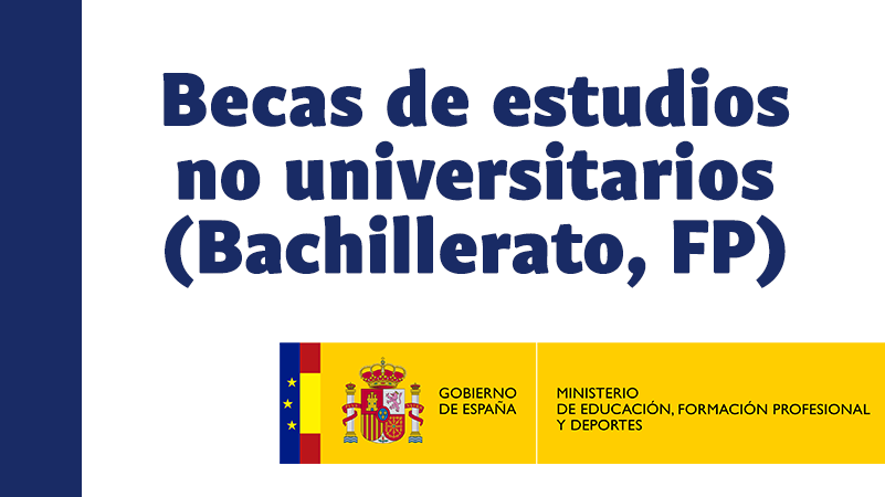 Beca para estudios no universitarios (Bachillerato, Formación Profesional) para el curso 2025-2026