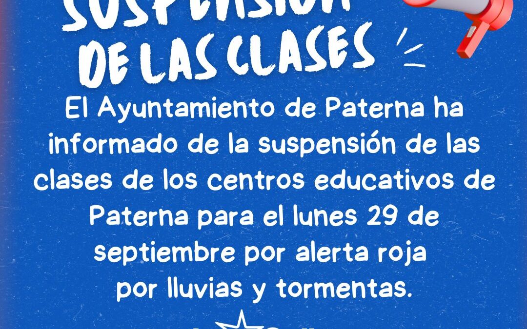 Comunicado ALERTA ROJA 29 septiembre 2025 Ayuntamiento de Paterna